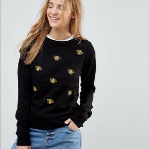 Brave Soul Sweater Embroidered Bees